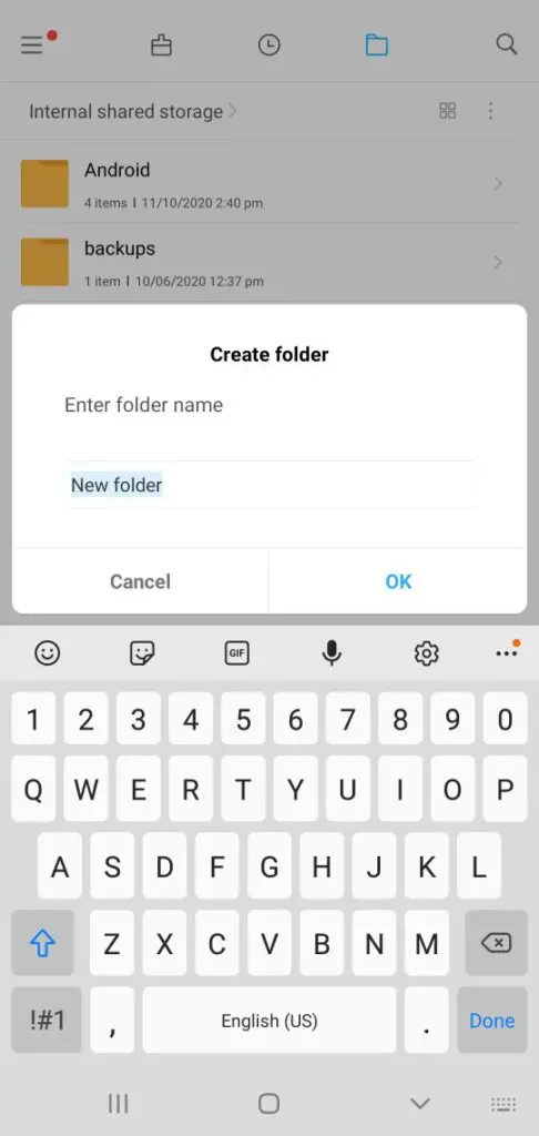 how to create a folder on android