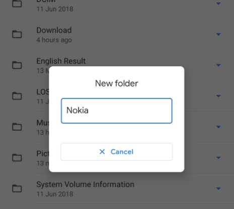 how to create folder on android